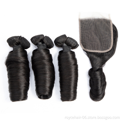 Remy Natural Color Grade 10A 11A Super Double Drawn Brazilian Fumi Curly Virgin Human Hair Weave Spring Curl Hair